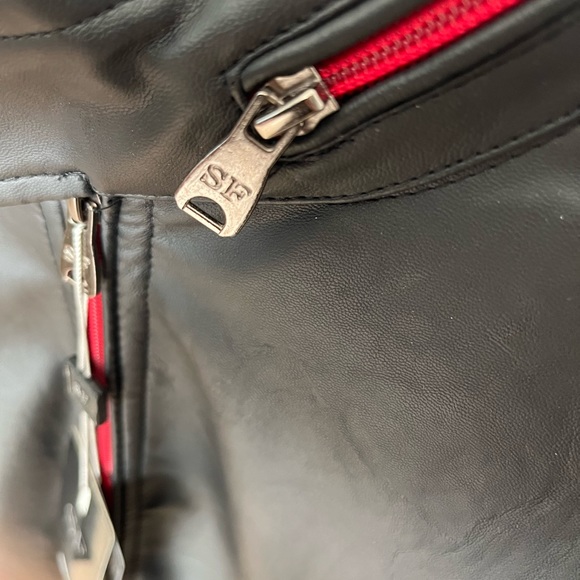 New with tags - Men’s Superlative Faux Leather Bomber Jacket - Picture 8 of 9